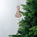 Clear Finial Ornament with Multicolor Beads